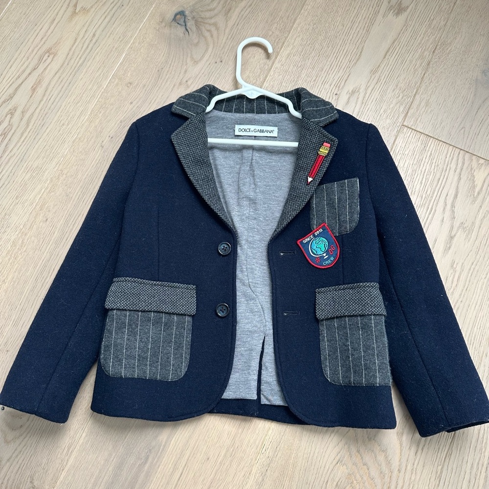 Dolce & Gabbana Kids Blazer in Navy and Gray